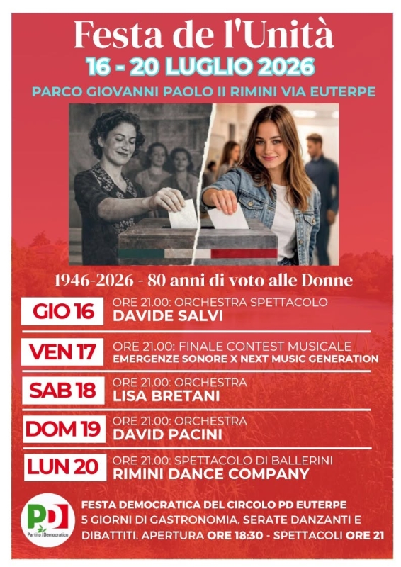 Festa de l'Unità - 1946/2026 80 anni di voto alle Donne
